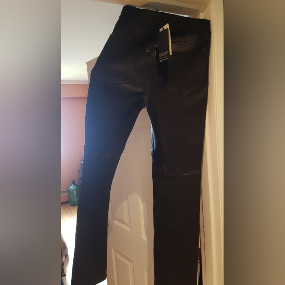 Re/done 70s leather straight leg pants